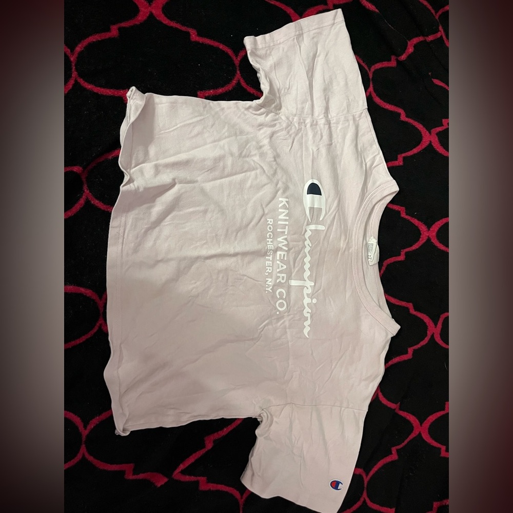 CHAMPION AUTHENTIC cropped pastel pink top size small good condition*minor flaws